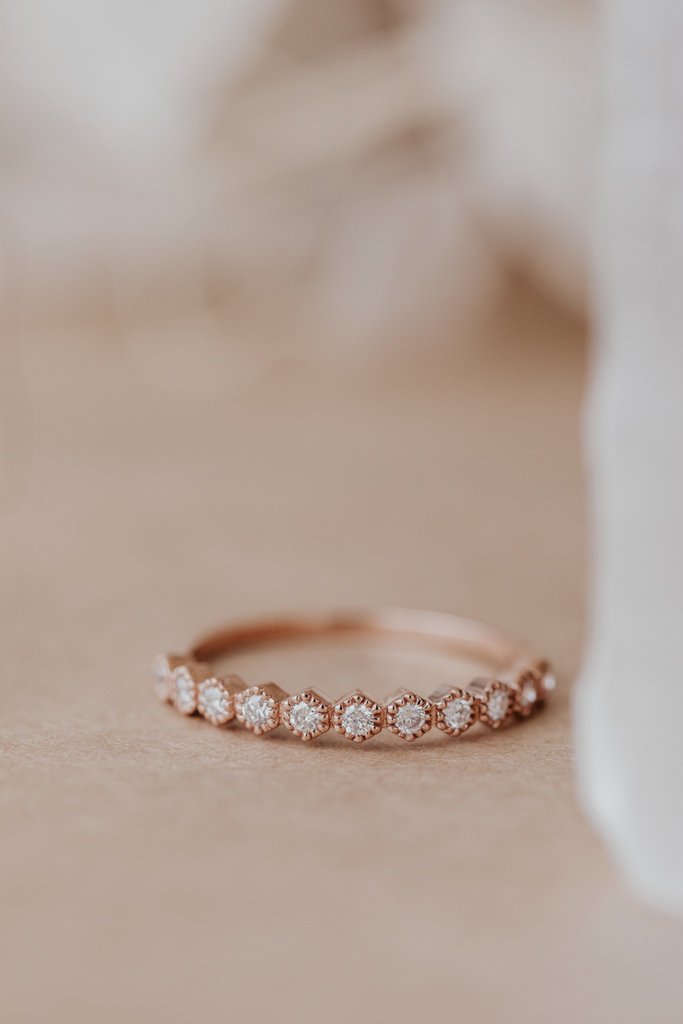 400548_edac4fb7b3eb4b1e8d969305e18fd4c0mv2.jpg 14K Solid Gold Emerald Cut Natural Diamond Half Eternity Ring - Image 1