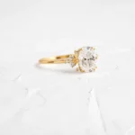 14k Solid Gold Oval Cut Moissanite Diamond Ring - Image 6