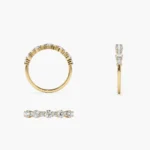 14K Solid Gold  Round Diamond Anniversary Ring - Image 5