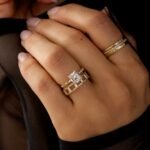 14k Solid Gold Fluency Ring | Asscher Cut Moissanite Engagement Ring - Image 5