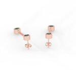 14K Solid Gold Dangle Drop Emerald Earrings - Image 3