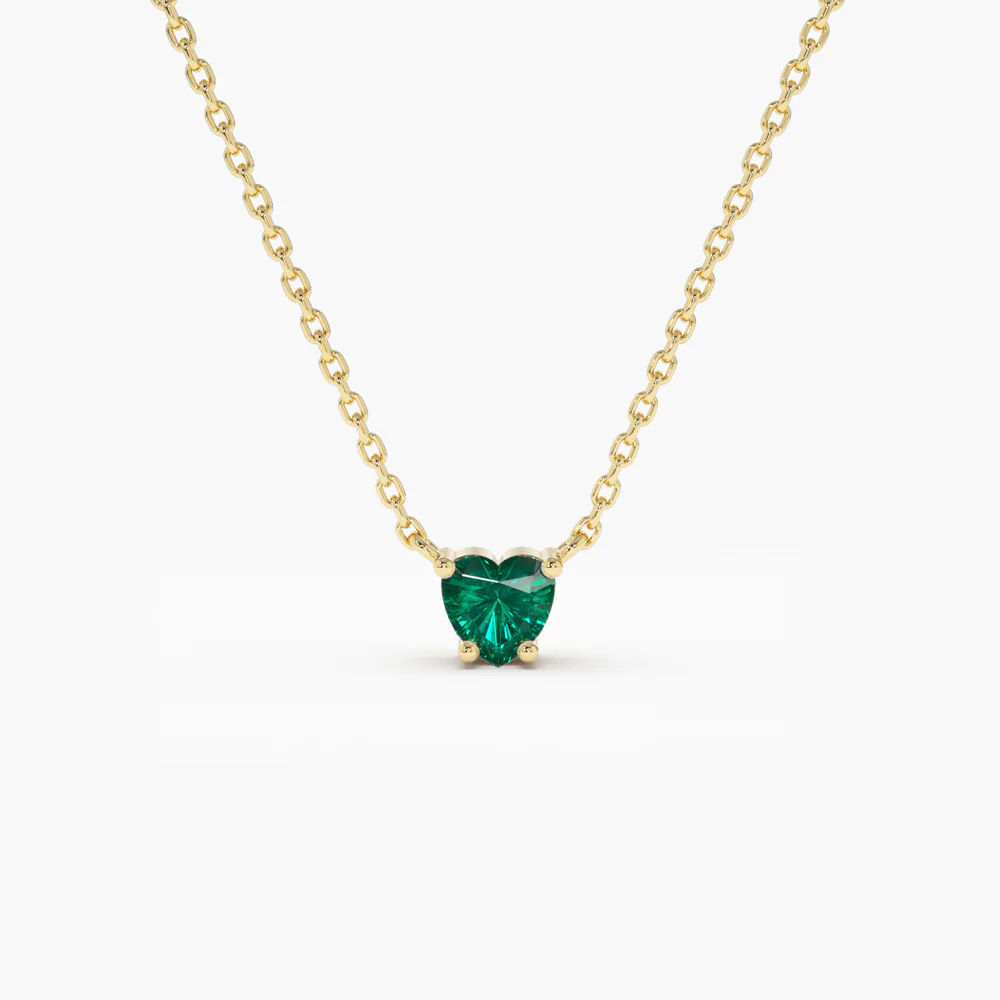 400548_f891cf89d7b0416cbf1453f9ec055ea8mv2.webp 18k Solid Gold Heart-Shape Emerald Necklace - Image 1