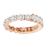 Emerald And Brilliant Cut Natural Diamond Eternity Band - Image 2