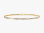 14k Solid Gold Diamond Tennis Bracelet, Diamond Bracelet For Women - Image 3