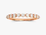 18k Gold Half-Eternity Wedding Ring Round Cut Natural Diamond Floating Anniversary Band - Image 5