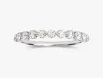 18k Gold Half-Eternity Wedding Ring Round Cut Natural Diamond Floating Anniversary Band - Image 6