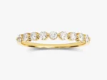 18K Solid Gold Round-Cut Anniversary Ring Nine-Stone Anniversary Ring For Women - Image 4