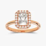 14k Solid Gold 1.5 CT Radiant Natural Diamond Promise Ring Thin Band Platinum Ring - Image 6