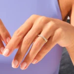 14K金半永恆鑽石女士結婚戒指