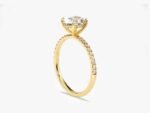 14K Solid Gold Hidden Halo Oval Moissanite Diamond Engagement Ring 1.5CT Engagement Ring - Image 5