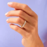 14K Gold Half-Eternity Diamond Wedding Ring for Women - Image 2