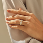 18k Open Squares Pave Wedding Band: Iced Out Diamond Full Eternity Matching Band - Image 3