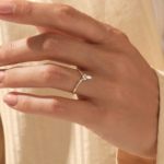 Natural Diamond Tiara Chevron Ring |14k Solid Gold Stackable Wedding Ring |V Shaped Ring - Image 3