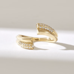 Pave Natural Diamond Cuff Wrap Ring | 14k Gold Statement Ring | Solid Gold Open Wedding - Image 2