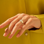 Pear Natural Diamond Oval Signet Rings in Solid Gold, Teardrop Shaped Natural Diamond Ring - Image 2