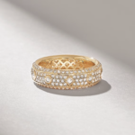 18k Micro Pave Natural Diamond Eternity Wedding Band: Unique Solid Gold Anniversary Ring - Image 4