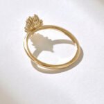 Vintage Inspired 18k Gold Natural Diamond Solitaire Engagement Ring: Halo Style - Image 7