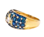 14K Solid Gold 6.20 Carat Diamond and Sapphire Statement Ring - Image 3