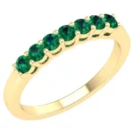 18K Solid Gold 0.5 Carat Emerald Infinity Band