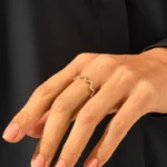 天然鑽石鋸齒形戒指 | 18K 純金女士疊戴戒指 | 密鑲波浪戒指