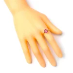 18K Solid Gold Pink Sapphire Oval-Cut Ring in Prong Setting - Image 4