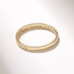Natural Diamond Pave Chain Ring: 18K Solid Gold Slim Cuban Link Eternity Ring for Women - Image 7