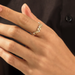 Natural Diamond Pave Leaf Ring | Solid Gold Vine Eternity Wedding Band | Dainty Ring - Image 3