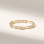 18K Solid Gold Slim Wedding Ring: 2mm Thin Band with Real Natural Diamonds - Image 4