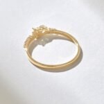 0.30ctw Natural Diamond Cluster Engagement Ring: 18k Minimalist Solid Gold Promise Ring - Image 7