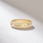 Natural Diamond Classic Marriage Band: Solo Low Dome Ring in 18K Solid Gold - Image 4
