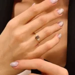 14k Gold Vintage Pear Salt and Pepper Diamond Engagement Ring, Solid Gold Ring - Image 3