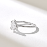 Vintage Inspired 18k Gold Natural Diamond Solitaire Engagement Ring: Halo Style - Image 5