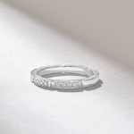 Half Eternity Unique Ring | 0.15CT Thin Ring 18K Solid Gold | Slim Band Ring - Image 5