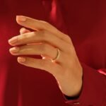 Half Eternity Unique Ring | 0.15CT Thin Ring 18K Solid Gold | Slim Band Ring - Image 3