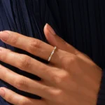 Round Alternating Natural Diamond Ring | 1.30MM Slim Marriage Ring | Tiny Natural Diamond Ring - Image 3