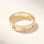 14K Solid Gold Sapphire Flower Band - Image 7