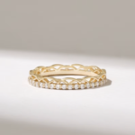 Natural Diamond Celtic Wedding Ring | 18K Solid Gold Minimalist Band for Women - Image 2