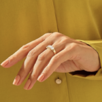 祖母綠切割天然鑽石結婚戒指：精緻的五石女士戒指