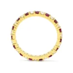 18K Solid Gold Ruby and Diamond Eternity Band - Image 3