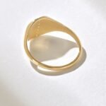 Pave Natural Diamond Line Signet Ring in 14k Solid Gold: Unique Pinky Ring for Women - Image 7