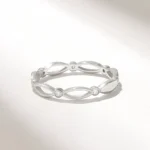 Natural Diamond Pave Eternity Ring | 14k Solid Gold Celtic Knot Ring for Women - Image 5