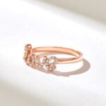 Pave Natural Diamond Script Love Ring | Dainty Cursive Letter Ring for Women - Image 6