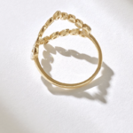 Bezel Natural Diamond Split Marquise Ring | Unique Initial Finger Ring For Women - Image 7