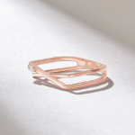 14k Solid Gold D-Shaped Baguette Ring | Geometric Statement Ring for Women - Image 6