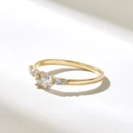 Cluster Natural Diamond Ring | Alternating Round Natural Diamond Ring | 14k Solid Gold Ring - Image 4
