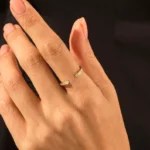 Moissanite Diamond Cuff Ring | Solid Gold Open Stacking Ring | 14K Pave Moissanite Diamond Wrap Ring - Image 3