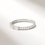 Natural Diamond Trio Baguette Band | 18K Solid Gold Three Stone Marriage Ring - Image 5
