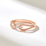 Natural Diamond Twisted Rope Ring |18K Solid Gold Unique Design Statement Ring For Women - Image 6