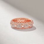 18k Micro Pave Natural Diamond Eternity Wedding Band: Unique Solid Gold Anniversary Ring - Image 5