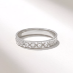 Natural Diamond Pave Wedding Ring | 18k Full Eternity Band Women | 3.40mm Wide Band - Image 5